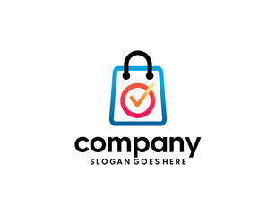shop logo with bag icon for e commerce and store logo