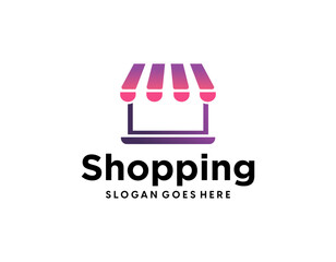 shop logo with bag icon for e commerce and store logo