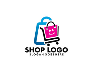 Online shop vector logo for business.