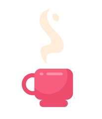 Fragrant steaming drink in coffee cup semi flat colour vector object. Coffee break. Editable cartoon clip art icon on white background. Simple spot illustration for web graphic design