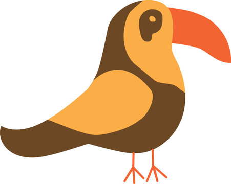 Cute animal: wild bird isolated on white background. Vector illustration design template