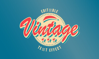 Vintage Badge Font Template Editable Vector Text Effect Logo