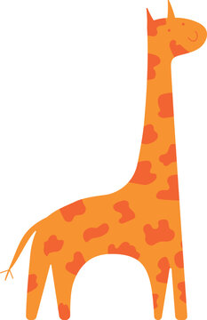 Cute vector giraffe. Childish illustration with african animal. Wildlife and animals