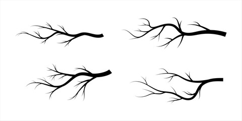 various tree branch silhouette collection © hafid