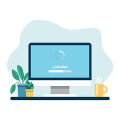 System software update vector illustration. Loading process on isolated background. Upgrade sign concept.