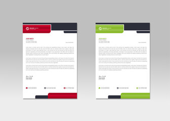 Clean and professional corporate company business letterhead template design with color variation bundle design