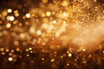 Modern gold bokeh smooth and particle abstract on black background