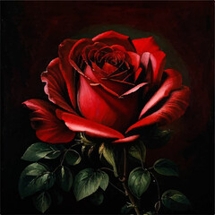 Crimson Elegance: Watercolor Red Rose Pattern