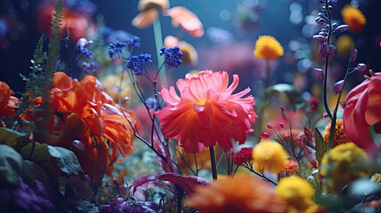 Fototapeta na wymiar Close-up of beautiful flowers, colorful, still life