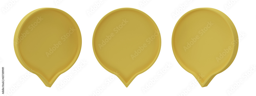 Poster speech bubble talk isolated on transparent background, png file format. 3d render.