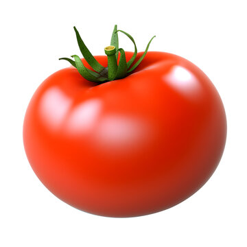 3D image of fresh red tomatoes on a transparent background