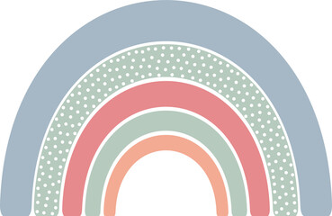 Rainbow with Dots. Cute Nursery Design.