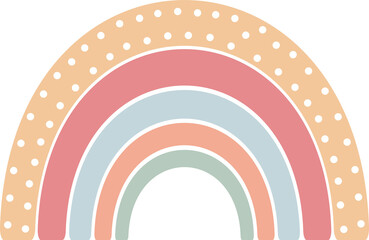 Fototapeta premium Rainbow with Dots. Cute Nursery Design.
