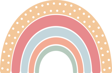 Rainbow with Dots. Cute Nursery Design.