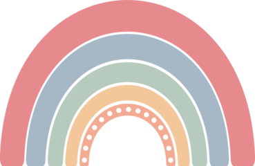 Rainbow with Dots. Cute Nursery Design.