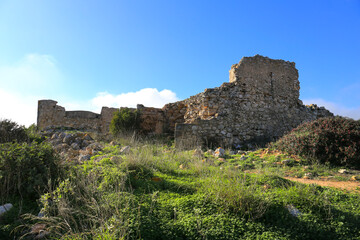 Fototapeta na wymiar Remains of Almadena Fortress at The Algarve coast in Portugal