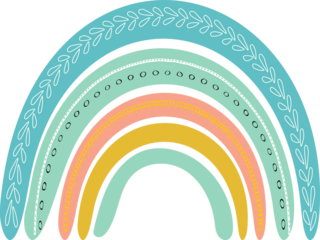 Rainbow with Dots. Cute Nursery Design.