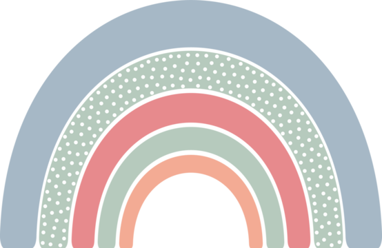 Rainbow with Dots. Cute Nursery Design. - Powered by Adobe