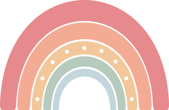 Rainbow with Dots. Cute Nursery Design.