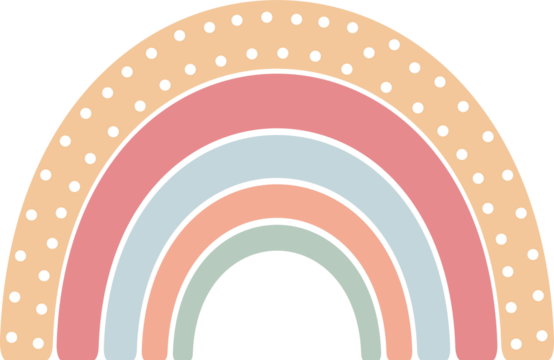 Rainbow with Dots. Cute Nursery Design.