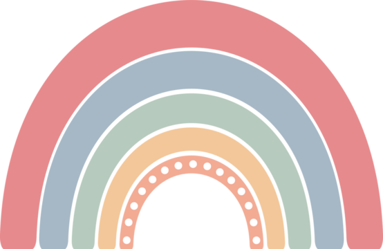 Rainbow with Dots. Cute Nursery Design.