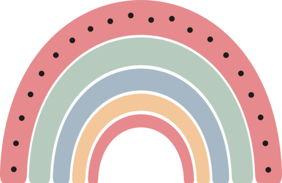 Rainbow with Dots. Cute Nursery Design.