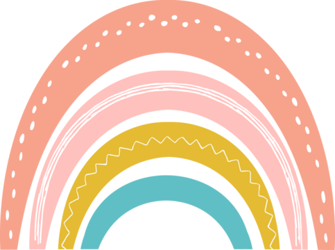 Rainbow with Dots. Cute Nursery Design. - Powered by Adobe