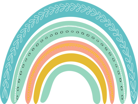 Rainbow with Dots. Cute Nursery Design.