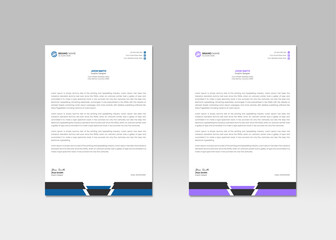 Simple 2 color letterhead bundle design, professional clean letterhead with modern layout