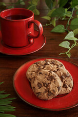 Chocolate cookies Cup of tea