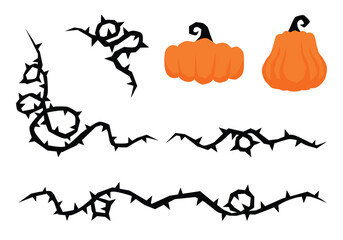 Halloween pumpkin and vine