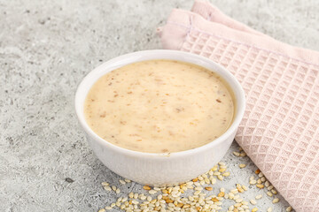 Sesame sauce in the bowl