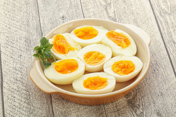 Boiled chicken egg for breakfast