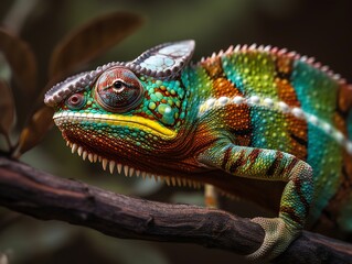 Obraz premium green iguana on a branch