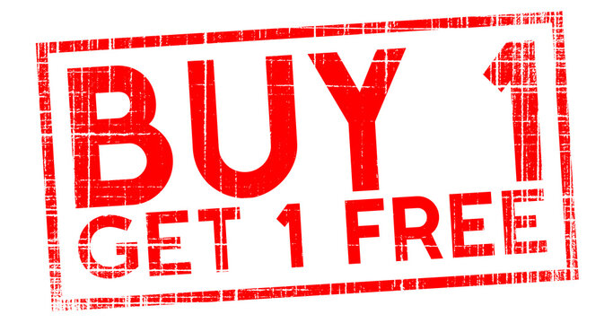 buy 1 get 1 free stickers illustration
