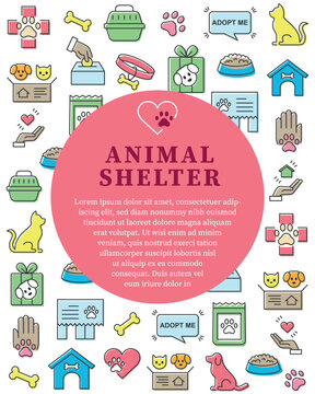 Animal shelter icon vector illustration. Adopt pet on isolated background. Poster sign concept.