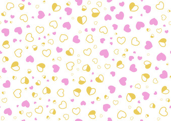 Seamless pattern with colored hearts. Template for textures, textiles, wallpapers, banners, invitations and simple backgrounds. Layout for cover, poster, postcard, interior and decorative art