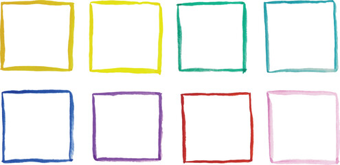 watercolor brush colorful art paint square