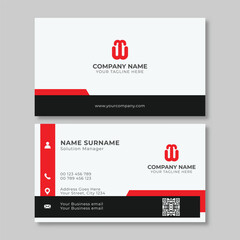 Red and White Corporate Business Card Design Template