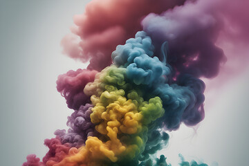 Fototapeta premium Rainbow smoke Background (Generative AI)