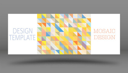 Naklejka premium Mosaic of multicolored triangles. layout for background, cover, screensaver, website and creative idea. The idea of interior design, corporate style and decorative creativity