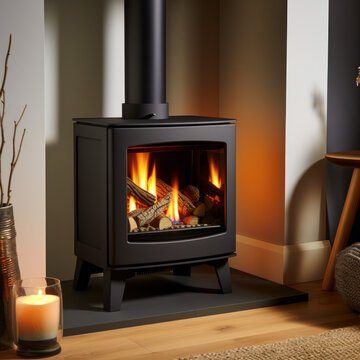 lifestyle photo gas stove with flame showing flame