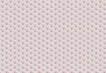 赤色のラフなテイストの麻の葉文様のパターン素材