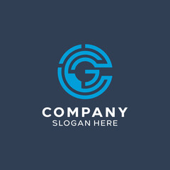 Letter CG GC Simple Monogram Logo