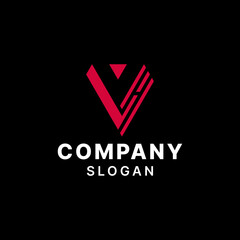 Letter VH HV Simple Monogram Logo