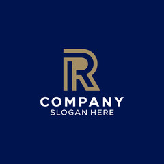 Letter PR RP Simple Monogram Logo
