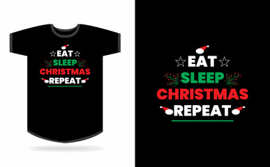 Happy Merry Christmas typography t-shirt design template