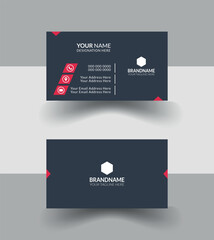 Professional dark blue and red color business card.Luxury minimal design for versetile perpose.New generation and new concept for illustration.More contrast use this design.