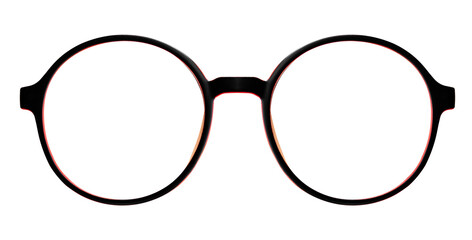 Black and red round glasses