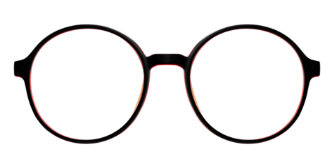 Black and red round glasses